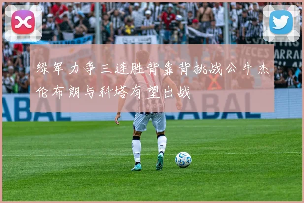 绿军力争三连胜背靠背挑战公牛杰伦布朗与科塔有望出战